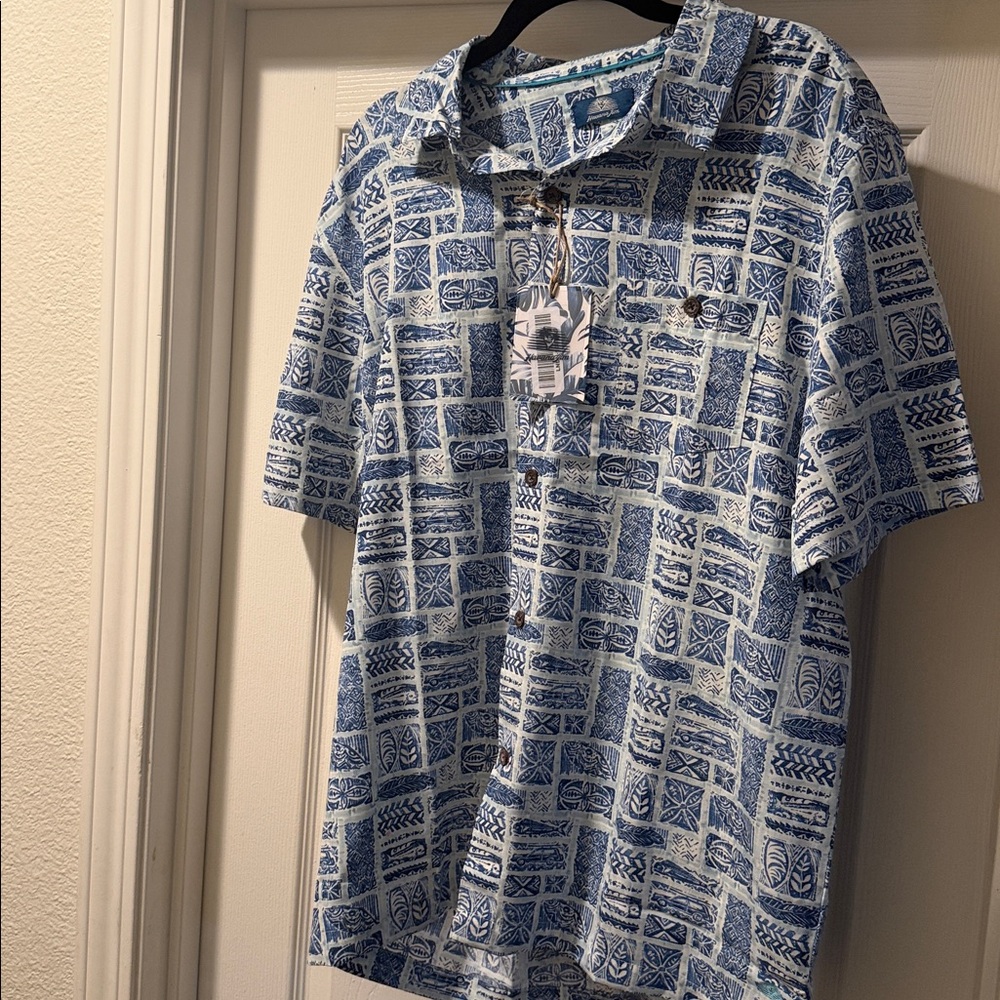 Havana Jim Blue and White Graphic Shirt